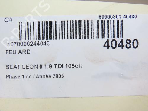 Right taillight SEAT LEON (1P1) 1.9 TDI | BP28832627C35 
