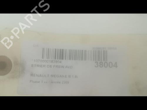 Used Right front brake caliper RENAULT MEGANE III Hatchback (BZ0/1_, B3_) 1.6 16V Hi-Flex (BZ03) (110 hp) 14877386