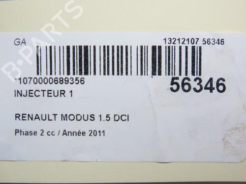Used Injector RENAULT MODUS / GRAND MODUS (F/JP0_) 1.5 dCi 75 (75 hp) 30841089