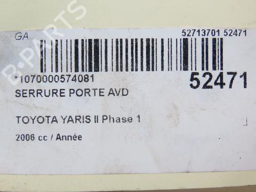 Front right lock TOYOTA YARIS (_P9_) 1.0 VVT-i (KSP90_, KSP90R) | BP28831589C97 