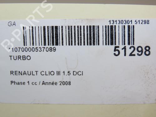 Used Turbocharger/Supercharger RENAULT CLIO III (BR0/1, CR0/1) 1.5 dCi (BR17, CR17) (86 hp) 26404302