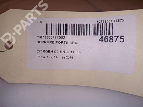 Rear left lock CITROËN C3 III (SX) 1.2 THP 110 (SXHNPS, SXHNZT, SXHNZ6) | BP12128853C100 