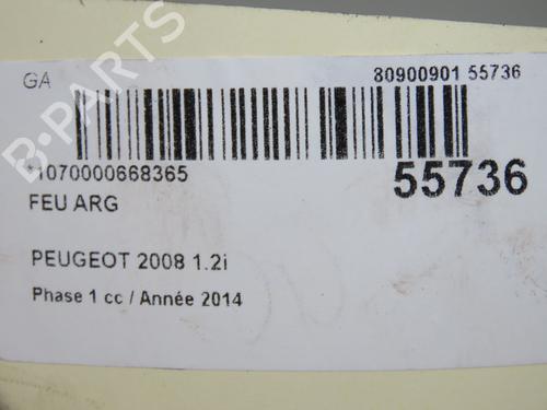 Venstre baglygte PEUGEOT 2008 I (CU_) 1.6 VTi (120 hp) 31179765