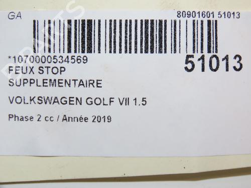 Third brake light VW GOLF VII (5G1, BQ1, BE1, BE2) 1.5 TSI | BP28969715L11