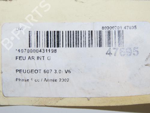 Used Left tailgate light PEUGEOT 607 (9D, 9U) 3.0 V6 24V (207 hp) 14952106