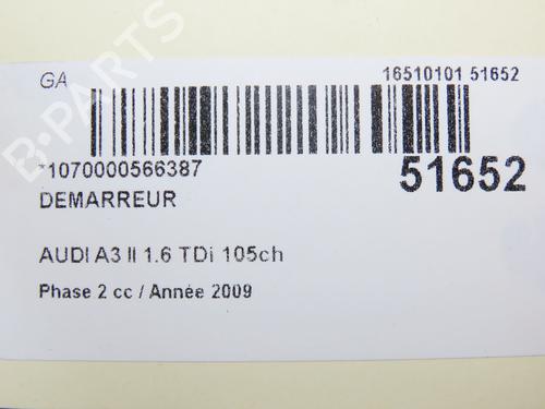Used Starter AUDI A3 (8P1) 1.6 TDI (105 hp) 28828983