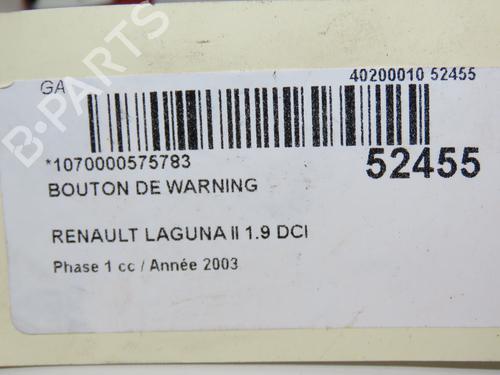 Used Warning switch Warning switch RENAULT LAGUNA II (BG0/1_) 1.9 dCi (BG08, BG0G) (120 hp) 34609414 34609414