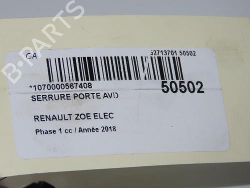 Høyre foran lås RENAULT ZOE (BFM_) ZOE (92 hp) 31274413