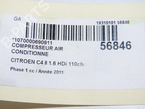 Used AC compressor CITROËN C4 II (NC_) 1.6 HDi 110 (112 hp) 31796619