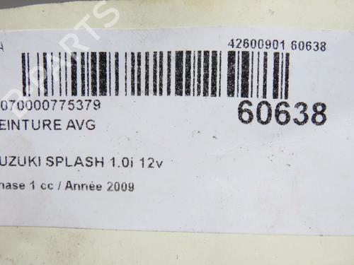 Used Front left seatbelt Front left seatbelt SUZUKI SPLASH (EX) 1.0 (A5B310) (65 hp) 40050830 40050830