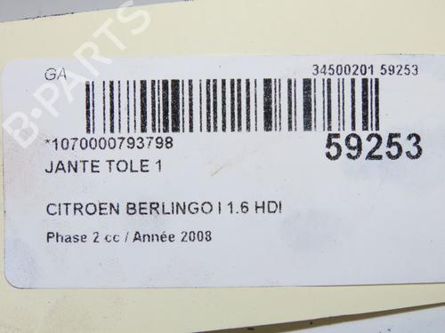 Used Rim Rim CITROËN BERLINGO / BERLINGO FIRST MPV (MF_, GJK_, GFK_) 1.6 HDI 90 (MF9HX) (90 hp) 40554265 40554265