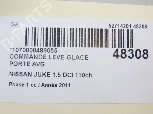 Used Left front window switch NISSAN JUKE (F15) 1.5 dCi (110 hp) 28831709