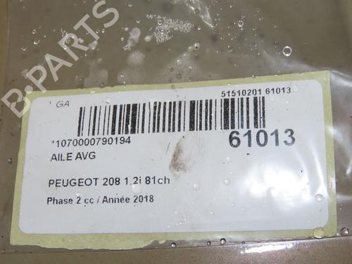 Used Left front fenders Left front fenders PEUGEOT 208 I (CA_, CC_) 1.2 VTI 82 (82 hp) 40205518 40205518