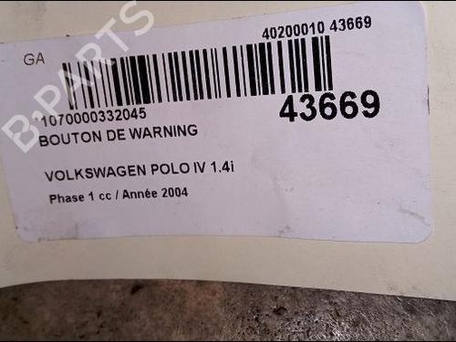 Used Warning switch VW POLO (9N_, 9A_) 1.4 16V (75 hp) 23174252