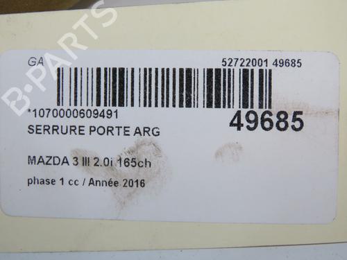 Venstre bagtil lås Venstre bagtil lås MAZDA 3 (BM, BN) 2.0 (165 hp) 37275936 37275936
