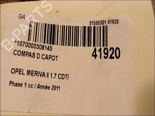 Hinge/Door check strap OPEL MERIVA B MPV (S10) 1.7 CDTI (75) | BP14878946C146 