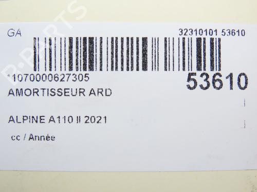 Used Right rear shock absorber Right rear shock absorber ALPINE A110 II 1.8 S (292 hp) 36027954 36027954