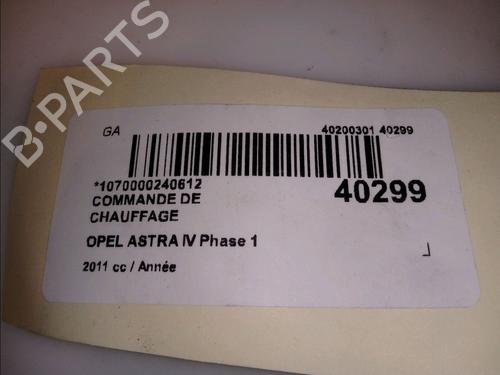 Climate control OPEL ASTRA J (P10) 1.7 CDTI (68) | BP11921395I5