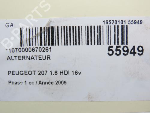 Used Alternator PEUGEOT 207 (WA_, WC_) 1.6 HDi (90 hp) 30797561