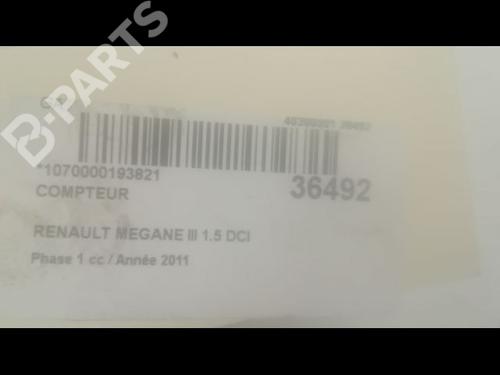 Instrument cluster RENAULT MEGANE III Hatchback (BZ0/1_, B3_) 1.5 dCi (BZ09, BZ0D, BZ1W, BZ29, BZ14) | BP9603504C47 