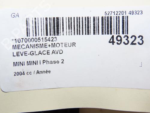 Used Front right window mechanism MINI MINI (R50, R53) One (90 hp) 19540050