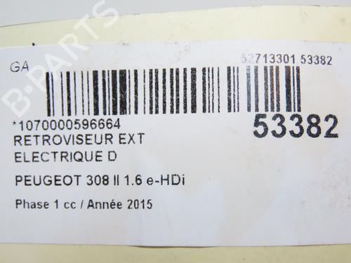 Right mirror PEUGEOT 308 II (LB_, LP_, LW_, LH_, L3_) 1.6 HDi / BlueHDi 115 | BP28831380C27 
