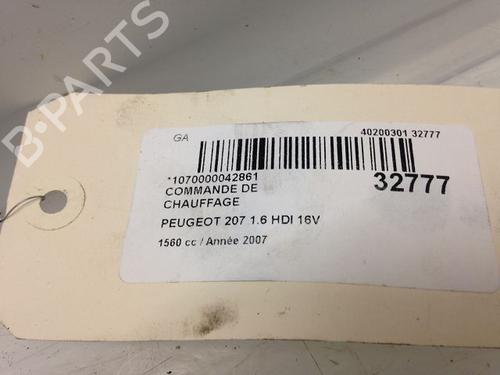 Used Climate control PEUGEOT 207 (WA_, WC_) 1.6 HDi (90 hp) 9593407