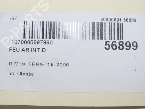 Højre baglygte bagklap BMW 3 (E90) 318 i (143 hp) 31179756