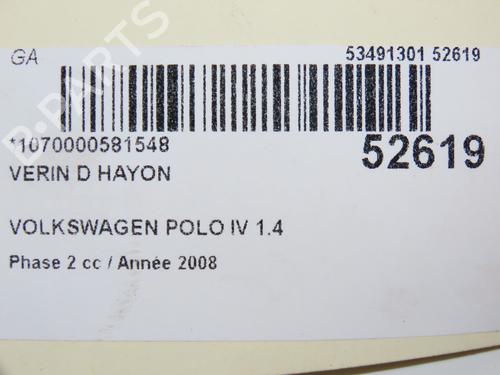 Used Tailgate lift support VW POLO IV (9N_, 9A_) 1.4 TDI (70 hp) 28832286