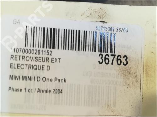Right mirror MINI MINI (R50, R53) One D | BP9611275C27 
