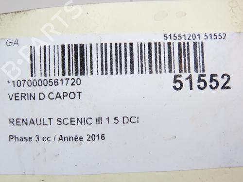 Hood lift support RENAULT SCÉNIC III (JZ0/1_) 1.5 dCi | BP28968399C139 