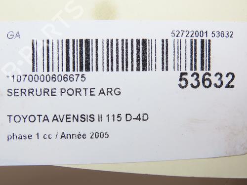 Rear left lock TOYOTA AVENSIS (_T25_) 2.0 D-4D (CDT250_, CDT250R) | BP28969091C100 