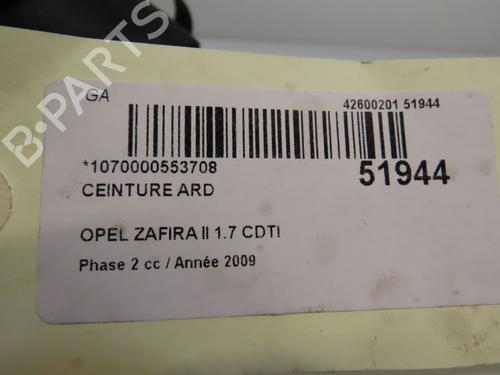 Rear right belt tensioner OPEL ZAFIRA / ZAFIRA FAMILY B (A05) 1.7 CDTI (M75) | BP19577723C90 