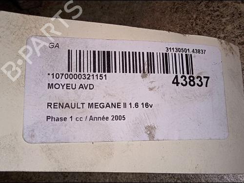 Used Left front steering knuckle RENAULT MEGANE II (BM0/1_, CM0/1_) 1.6 16V (BM0C, CM0C) (113 hp) 14875669