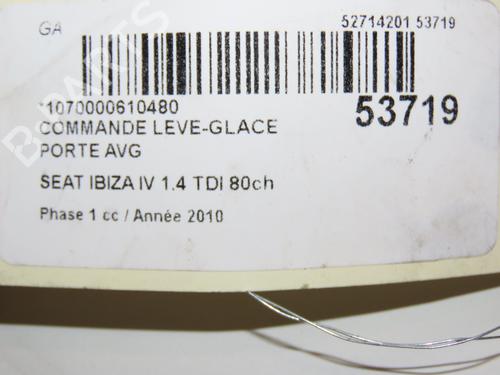 Used Left front window switch SEAT IBIZA IV (6J5, 6P1) 1.4 TDI (80 hp) 28968893