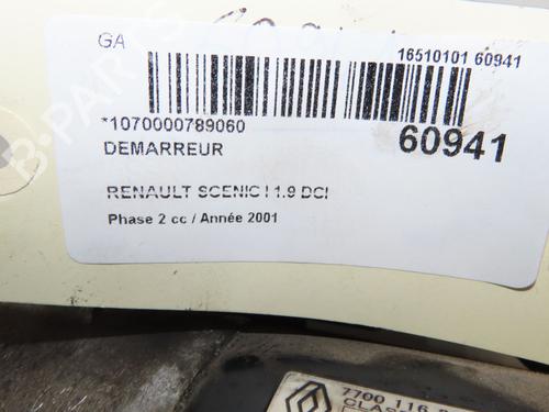 Used Starter Starter RENAULT SCÉNIC I MPV (JA0/1_, FA0_) 1.9 dCi (JA05, JA1F) (102 hp) 40517988 40517988