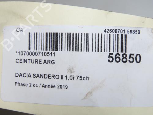 Rear left seatbelt DACIA SANDERO II 1.0 SCe 75 (B8JC, B8JD, B8NC) | BP32377369I29 - Image 3