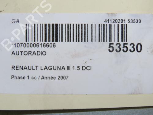 Bilradio Bilradio RENAULT LAGUNA III (BT0/1) 1.5 dCi (BT00, BT0A, BT0T, BT1J) (110 hp) 36427043 36427043