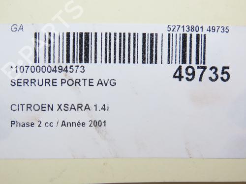 Front left lock CITROËN XSARA (N1) 1.4 i | BP28831634C98 