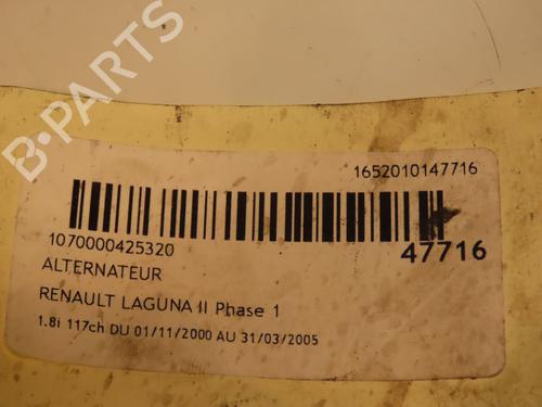 Alternator RENAULT LAGUNA II (BG0/1_) 1.8 16V (BG04, BG0B, BG0C, BG0V) | BP16586334M7 