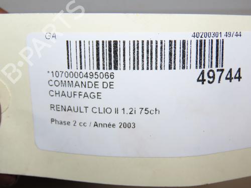 Commande Chauffage RENAULT CLIO II (BB_, CB_) 1.2 16V (BB05, BB0W, BB11, BB27, BB2T, BB2U, BB2V, CB05,... (75 hp) 28801723