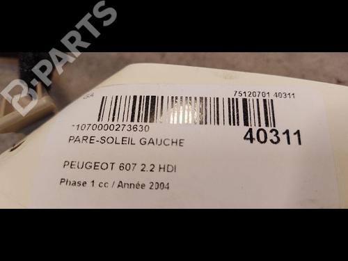 Left sun visor PEUGEOT 607 (9D, 9U) 2.2 HDi | BP9613039I1