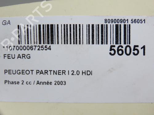 Used Left taillight PEUGEOT PARTNER MPV (5_, G_) 2.0 HDI (90 hp) 30797621