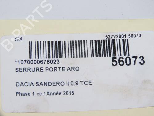 Cerradura puerta trasera izquierda DACIA SANDERO II TCe 90 (B8M1, B8MA, B8AC) (90 hp) 31274432