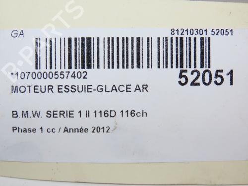 Rear wiper motor BMW 1 (F20) 116 d | BP22524714M102 