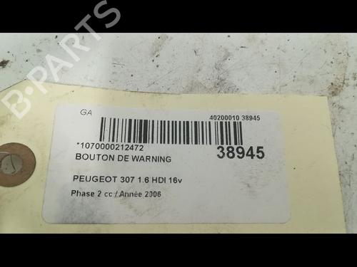 Used Warning switch PEUGEOT 307 (3A/C) 1.6 HDi (90 hp) 9605014