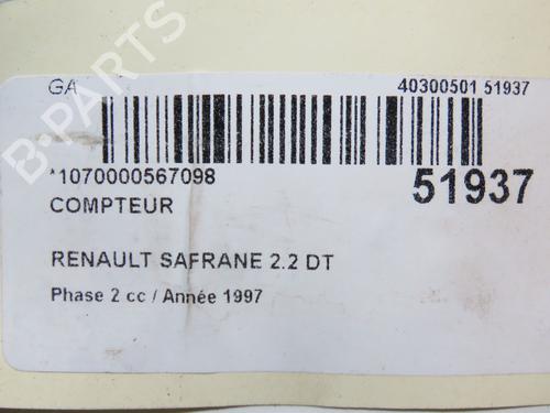 Used Instrument cluster RENAULT SAFRANE II (B54_) 2.2 dT (B54G) (113 hp) 28830463