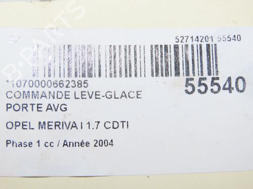 Left front window switch OPEL MERIVA A MPV (X03) 1.7 CDTI (E75) | BP30691890I27