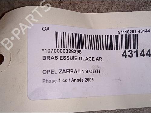 Rear windshield wiper arm OPEL ZAFIRA / ZAFIRA FAMILY B (A05) 1.9 CDTI (M75) | BP14881041C144 