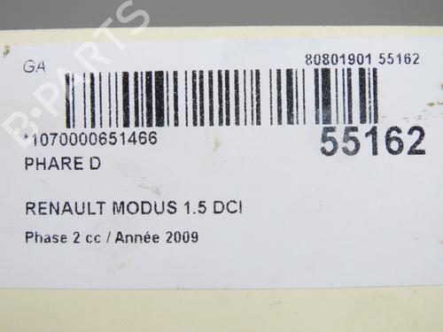 Right headlight RENAULT MODUS / GRAND MODUS (F/JP0_) 1.5 dCi (FP0F, JP0F) | BP31121157C29 - Image 2